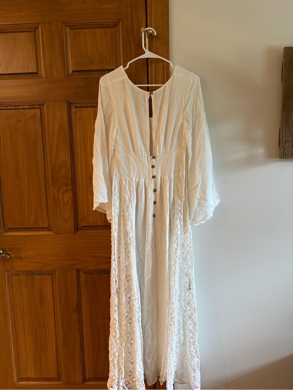 Free People Cream Crochet-Panel Maxi Dress - Picture 3 of 5